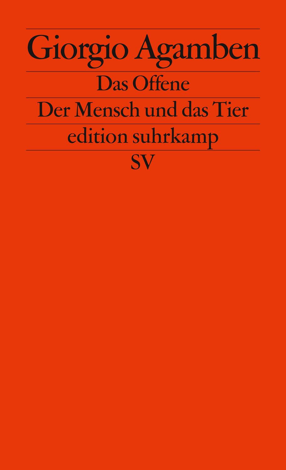 Cover: 9783518124413 | Das Offene | Der Mensch und das Tier | Giorgio Agamben | Taschenbuch