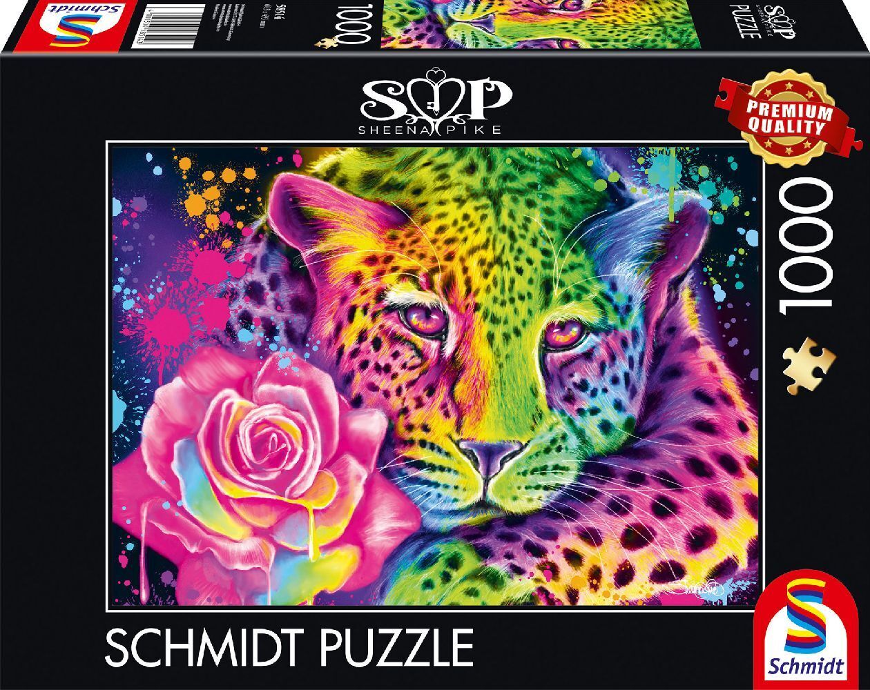 Cover: 4001504585143 | Neon Regenbogen-Leopard | Puzzle Sheena Pike 1.000 Teile | Spiel