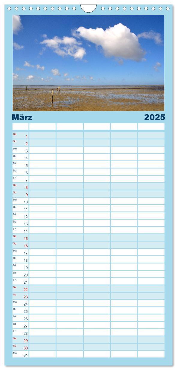 Bild: 9783457115466 | Familienplaner 2025 - MEER - Mehr! mit 5 Spalten (Wandkalender, 21...