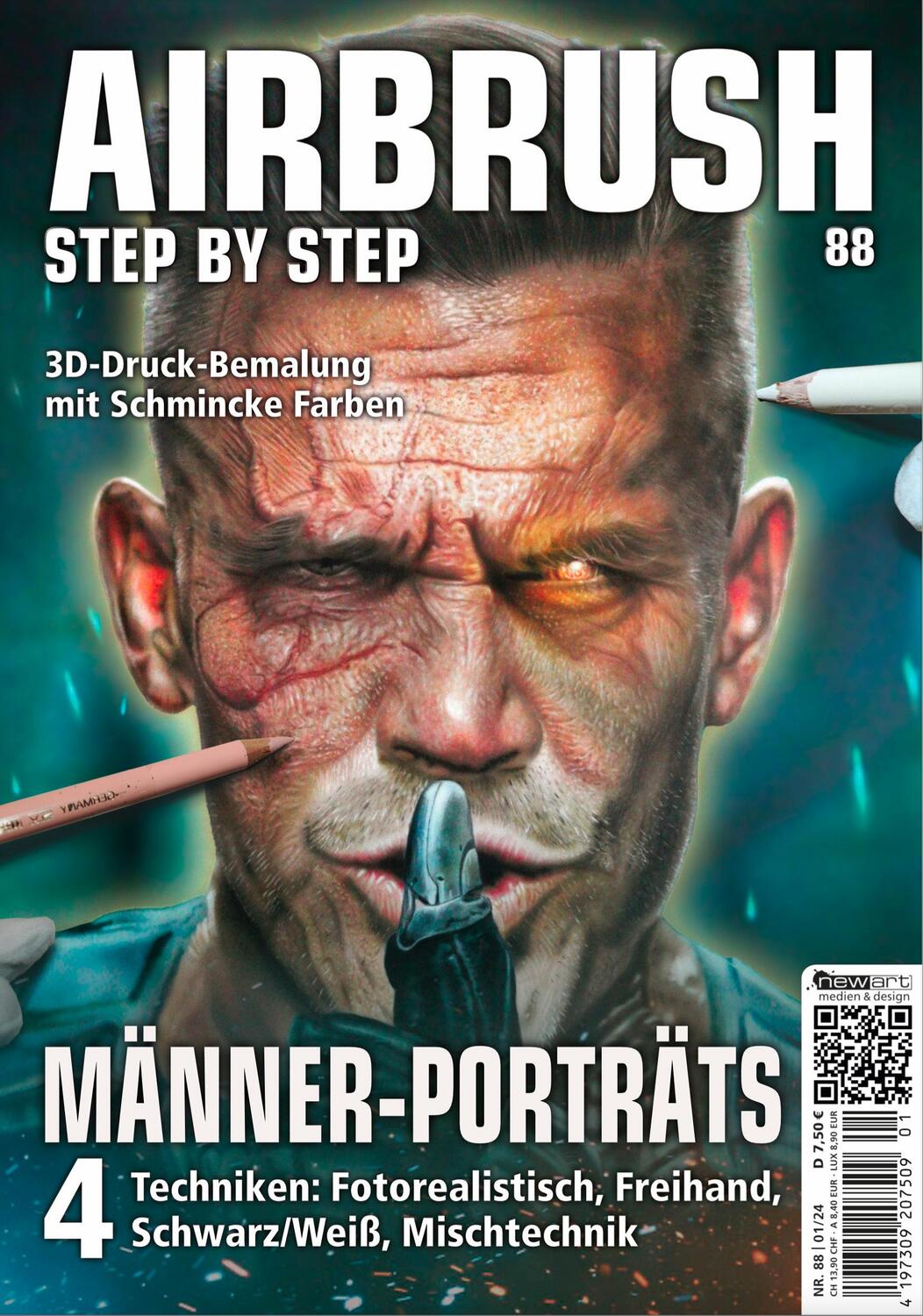 Cover: 9783941656765 | Airbrush Step by Step 88 | Männer-Porträts | Roger Hassler | Buch
