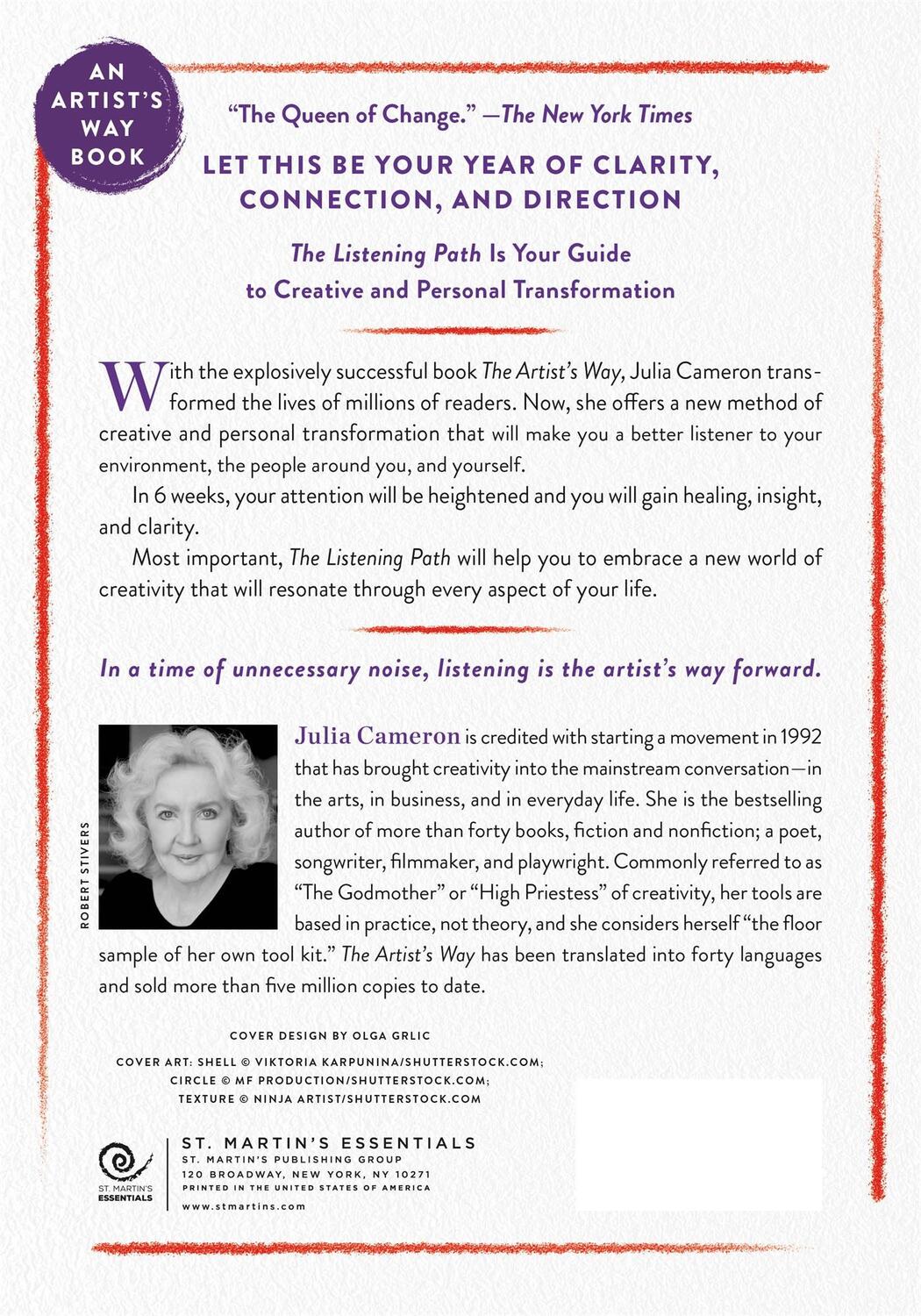 Rückseite: 9781250768582 | The Listening Path | Julia Cameron | Taschenbuch | Englisch | 2021