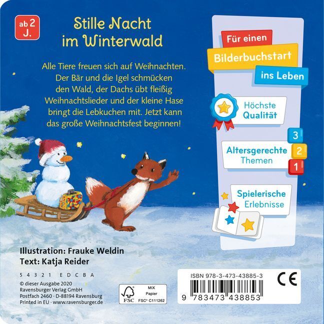 Bild: 9783473438853 | Weihnachten bei den Tieren | Katja Reider | Buch | Unzerr. | 20 S.