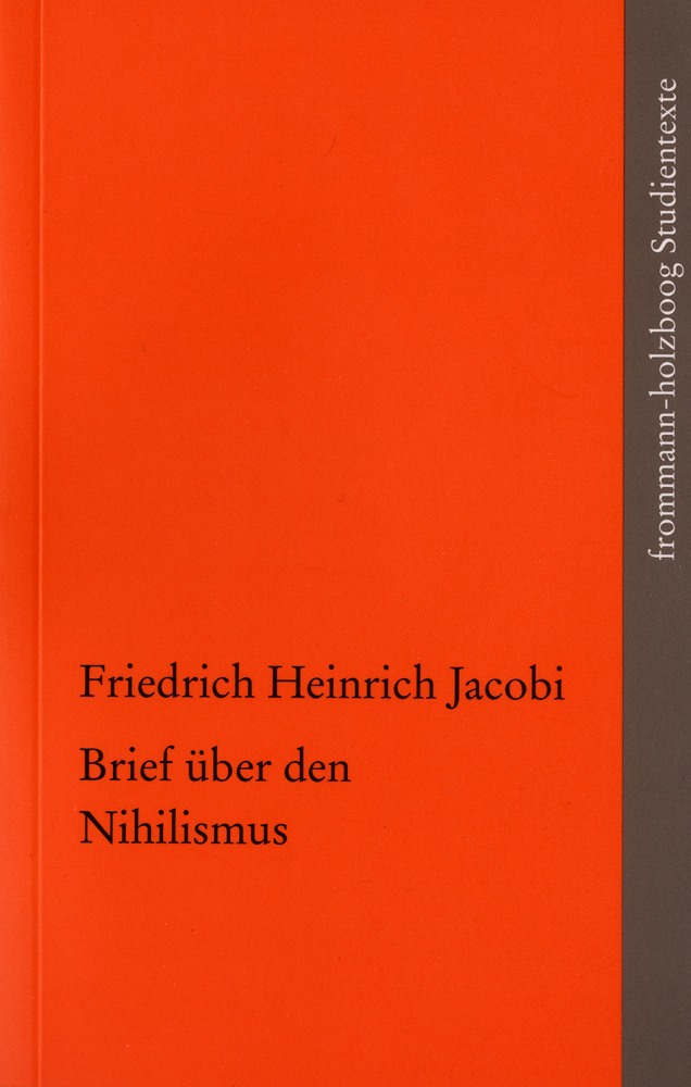 Cover: 9783772828423 | Brief über den Nihilismus | Friedrich Heinrich Jacobi | Taschenbuch