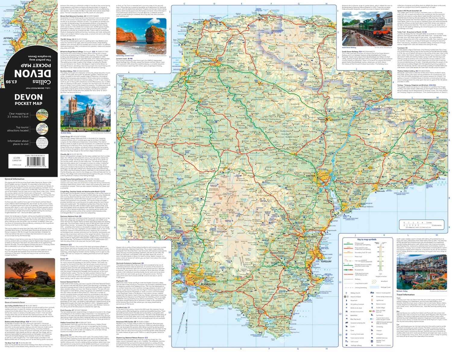 Bild: 9780008520670 | Devon Pocket Map | The Perfect Way to Explore Devon | Collins Maps