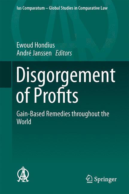 Cover: 9783319187587 | Disgorgement of Profits | Gain-Based Remedies throughout the World