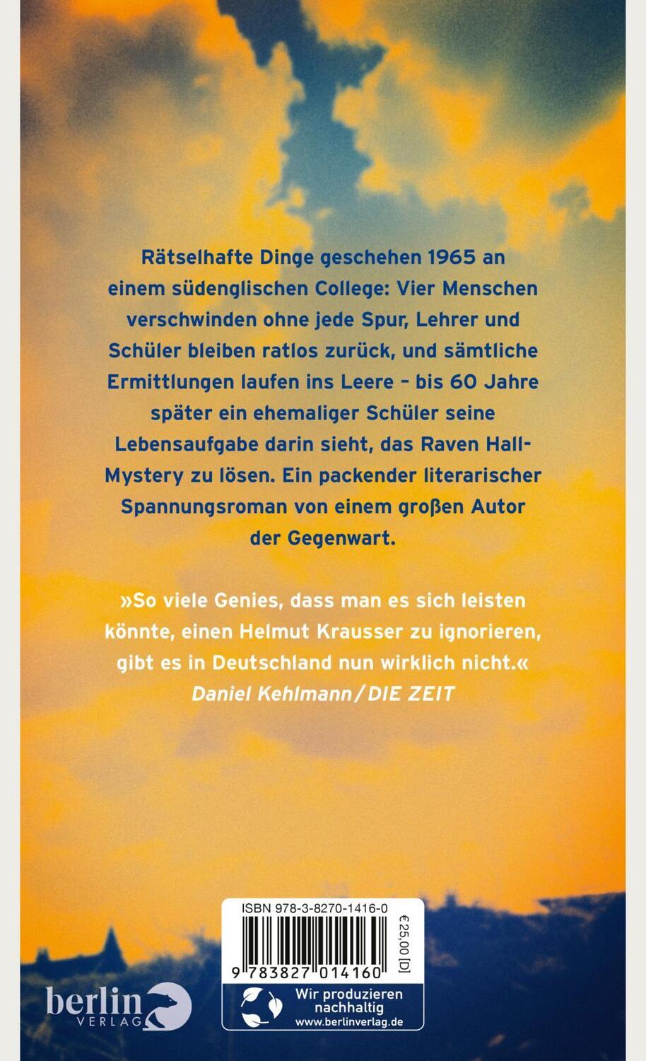 Rückseite: 9783827014160 | Freundschaft und Vergeltung | Roman | Helmut Krausser | Buch | 352 S.
