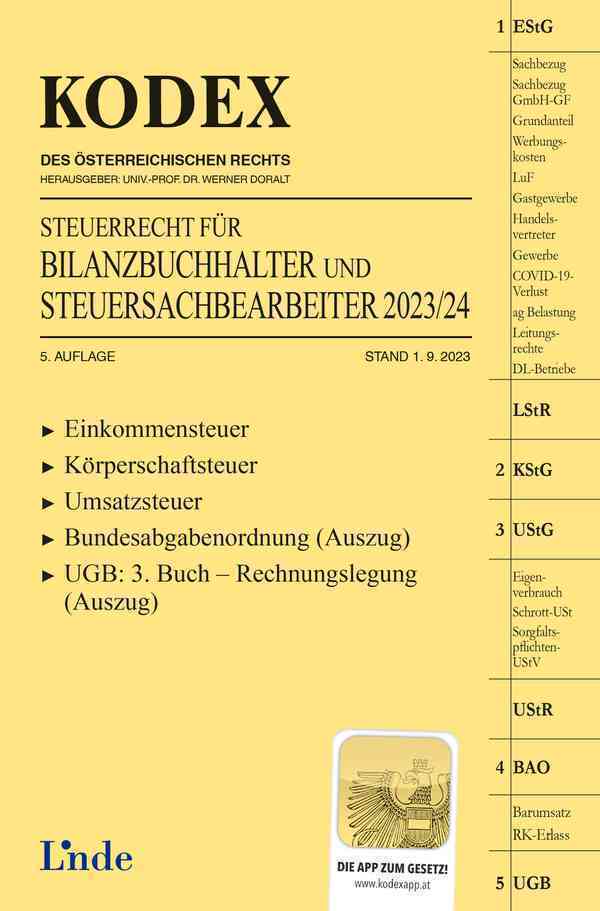 Cover: 9783707349047 | KODEX Steuerrecht für Bilanzbuchhalter und Steuersachbearbeiter...