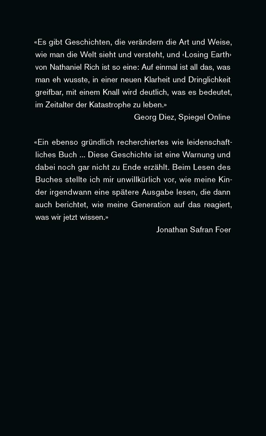 Rückseite: 9783737100748 | Losing Earth | Nathaniel Rich | Buch | Deutsch | 2019 | Rowohlt Berlin
