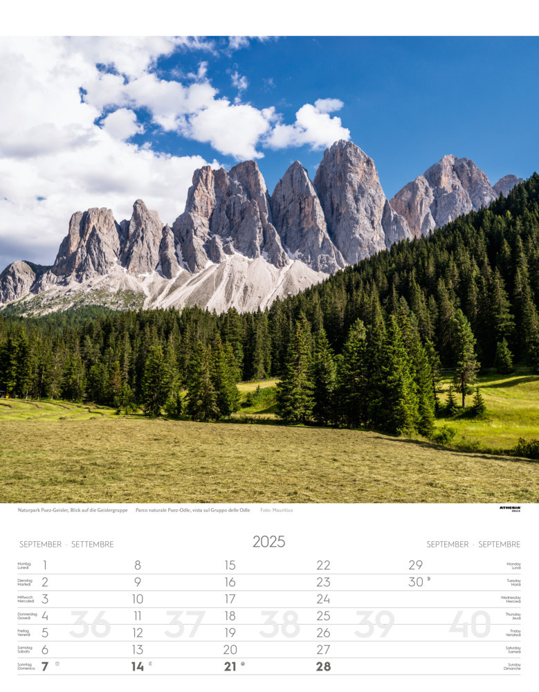 Bild: 9788868397395 | Weltnaturerbe Dolomiten Kalender 2025 | Athesia-Tappeiner Verlag