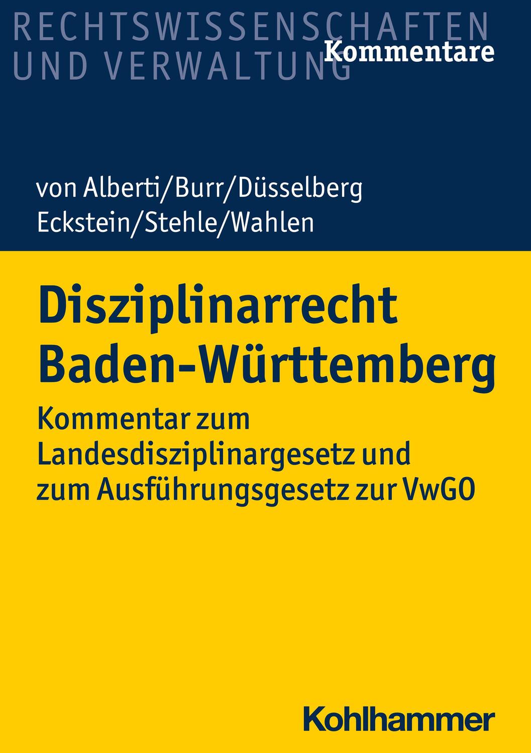 Cover: 9783170353503 | Disziplinarrecht Baden-Württemberg | Dieter von Alberti (u. a.) | Buch