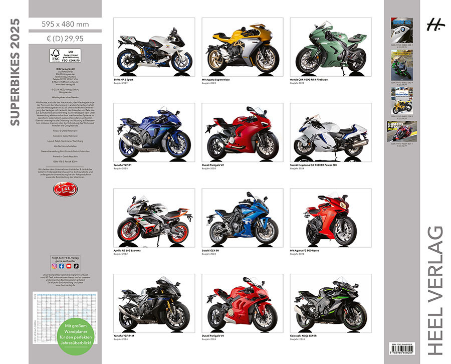 Bild: 9783966648004 | Superbikes Kalender 2025 | Dieter Rebmann | Kalender | Spiralbindung