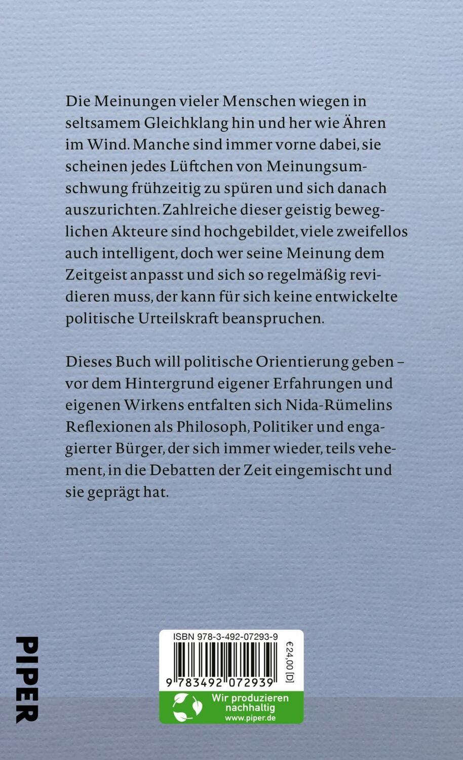 Rückseite: 9783492072939 | Ähren im Wind | Politische Orientierung in fordernder Zeit | Buch