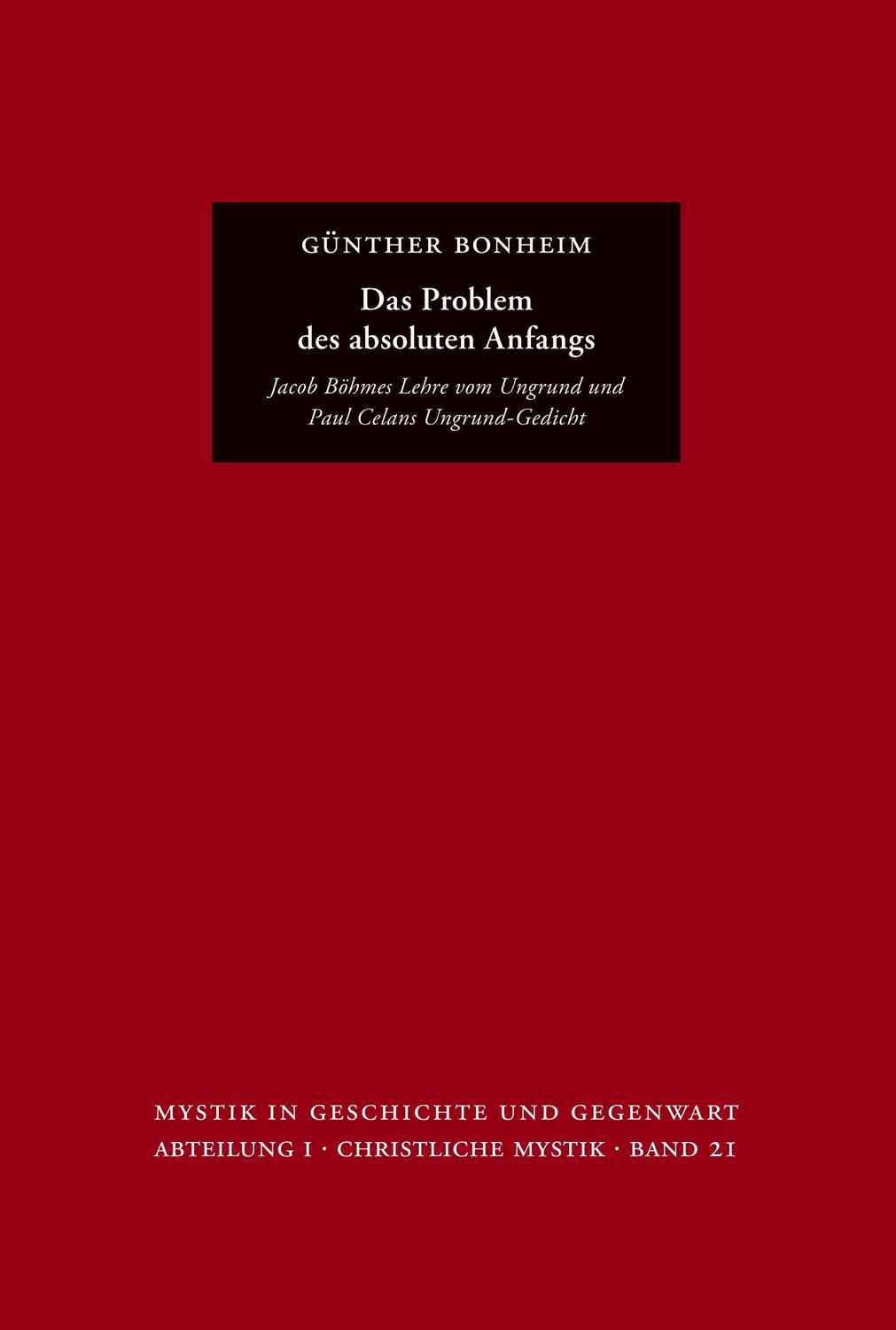 Cover: 9783772829406 | Das Problem des absoluten Anfangs | Günther Bonheim | Taschenbuch