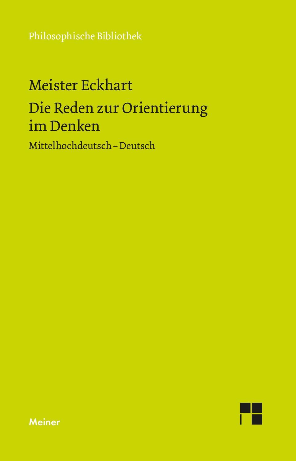 Cover: 9783787338719 | Die Reden zur Orientierung im Denken | Meister Eckhart | Buch | LEINEN