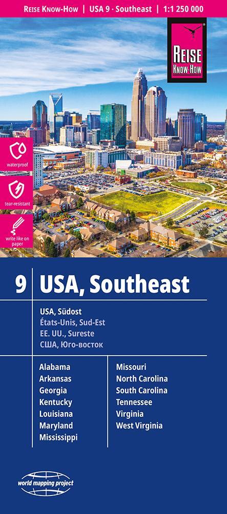 Cover: 9783831772834 | Reise Know-How Landkarte USA 9 Südost 1 : 1.250.000: Missouri,...