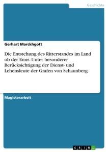 Cover: 9783346163219 | Die Entstehung des Ritterstandes im Land ob der Enns. Unter...