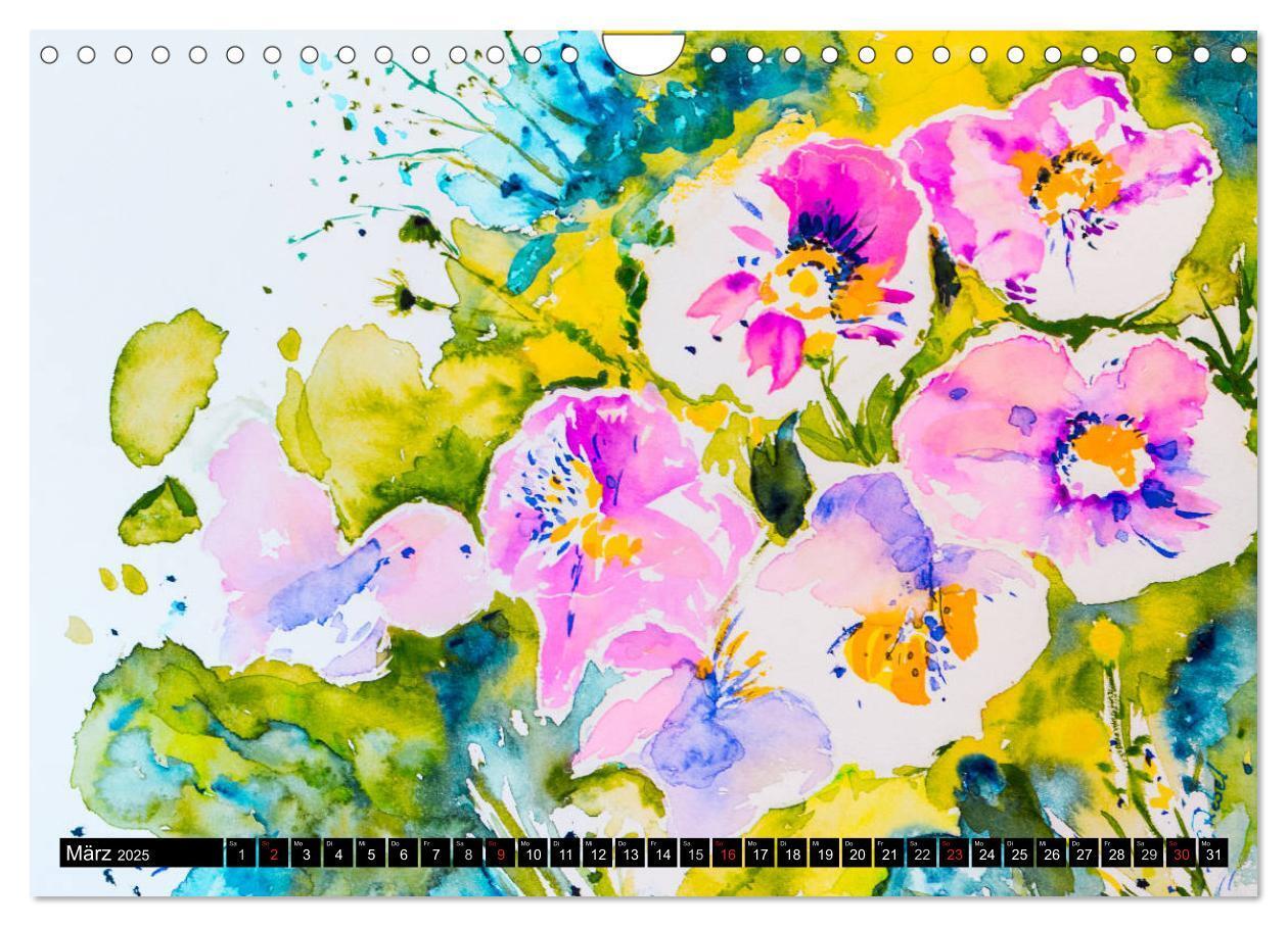 Bild: 9783435498635 | Blumenjahr - Bunte Blüten in Aquarell (Wandkalender 2025 DIN A4...