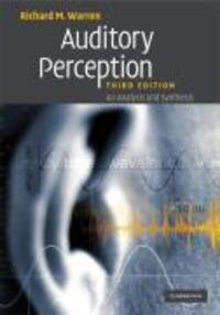 Cover: 9780521688895 | Auditory Perception | An Analysis and Synthesis | Richard M Warren