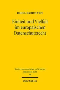 Cover: 9783161614620 | Einheit und Vielfalt im europäischen Datenschutzrecht | Veit | Buch