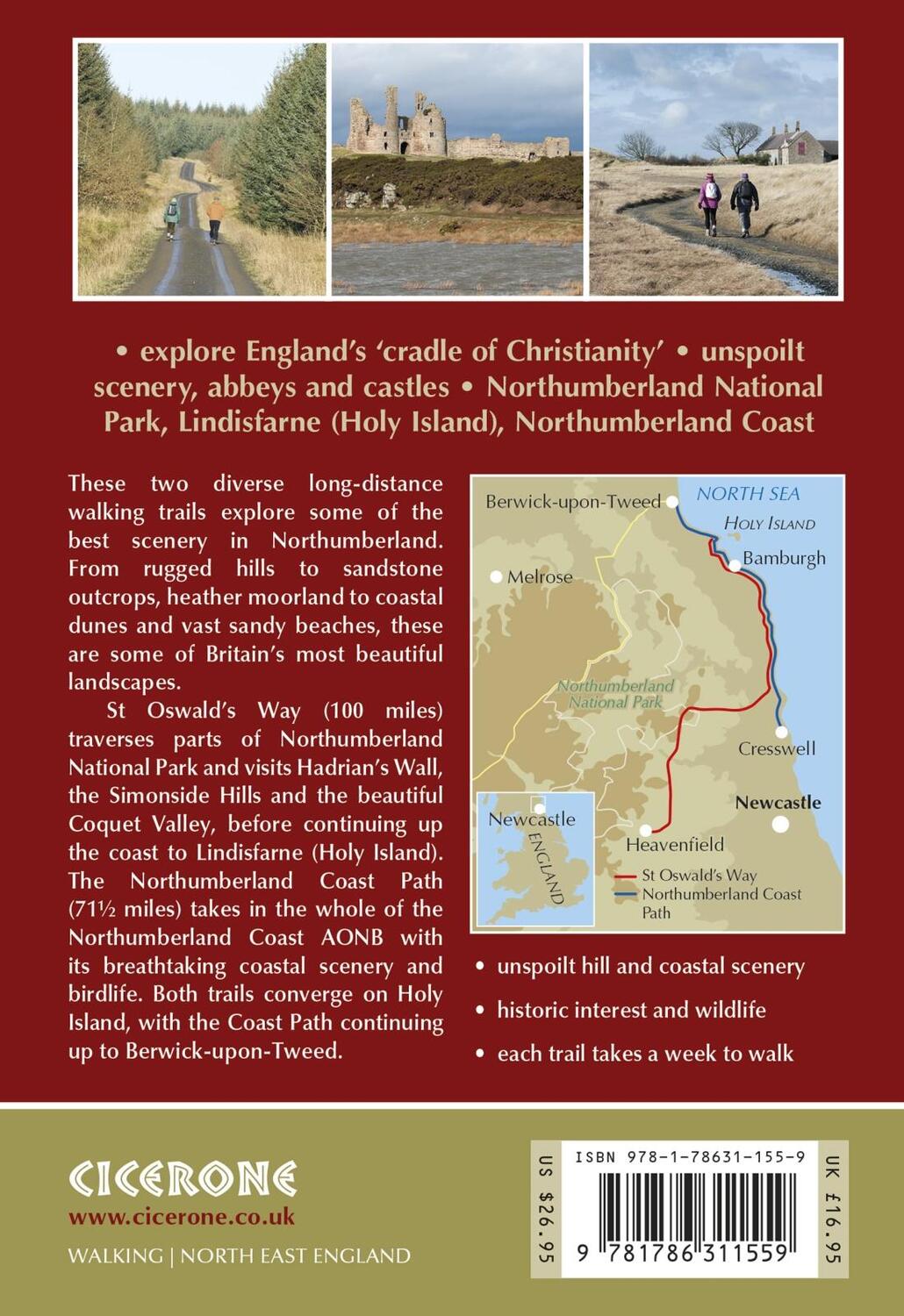 Rückseite: 9781786311559 | Walking St Oswald's Way and Northumberland Coast Path | Rudolf Abraham