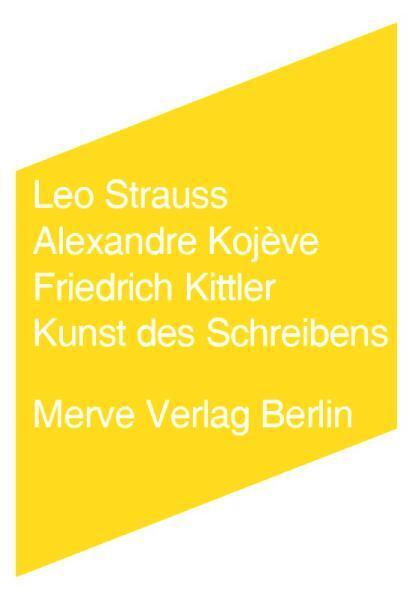 Cover: 9783883962504 | Kunst des Schreibens | Leo Strauss (u. a.) | Taschenbuch | Deutsch
