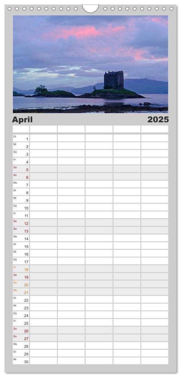 Bild: 9783457115374 | Familienplaner 2025 - Schottland mit 5 Spalten (Wandkalender, 21 x...