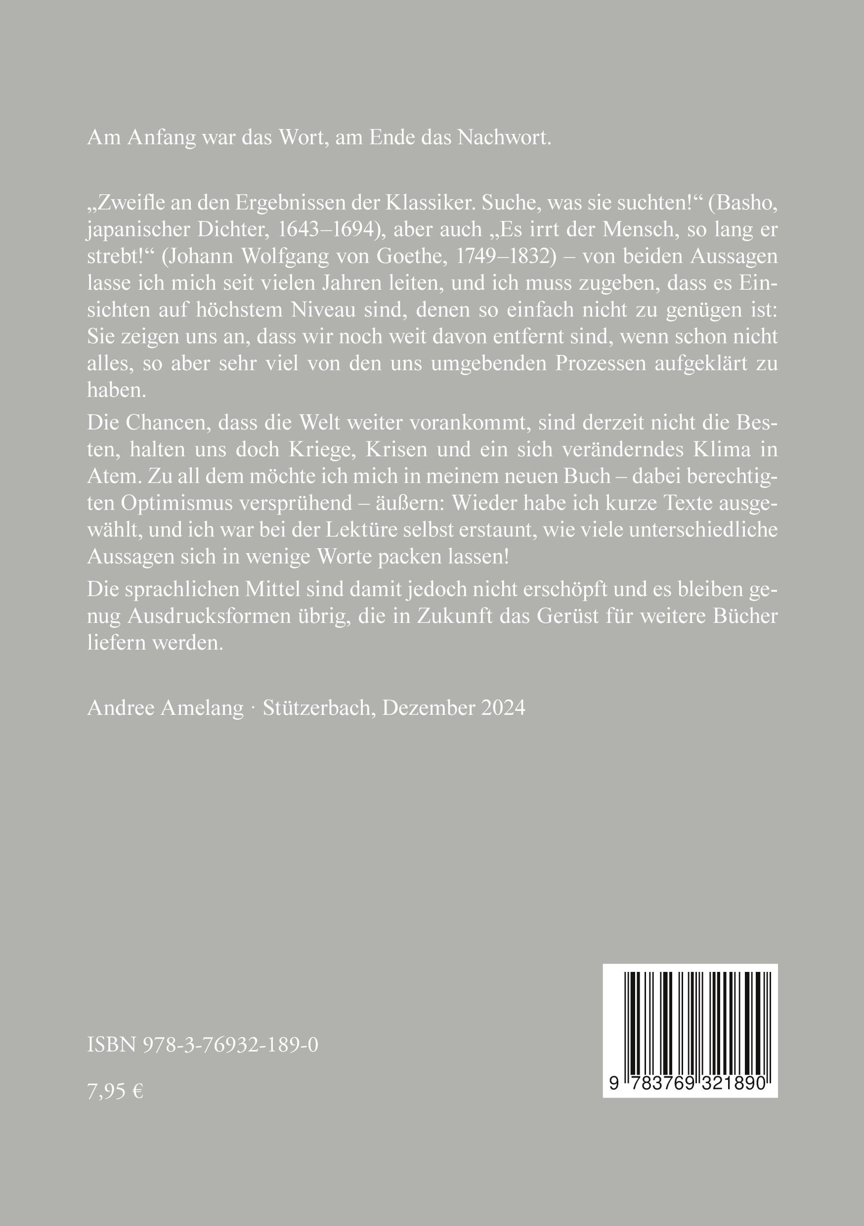 Rückseite: 9783769321890 | Schwarzkiefer und Rosalinde | Aphorismen · Gedanken · Splitter | Buch