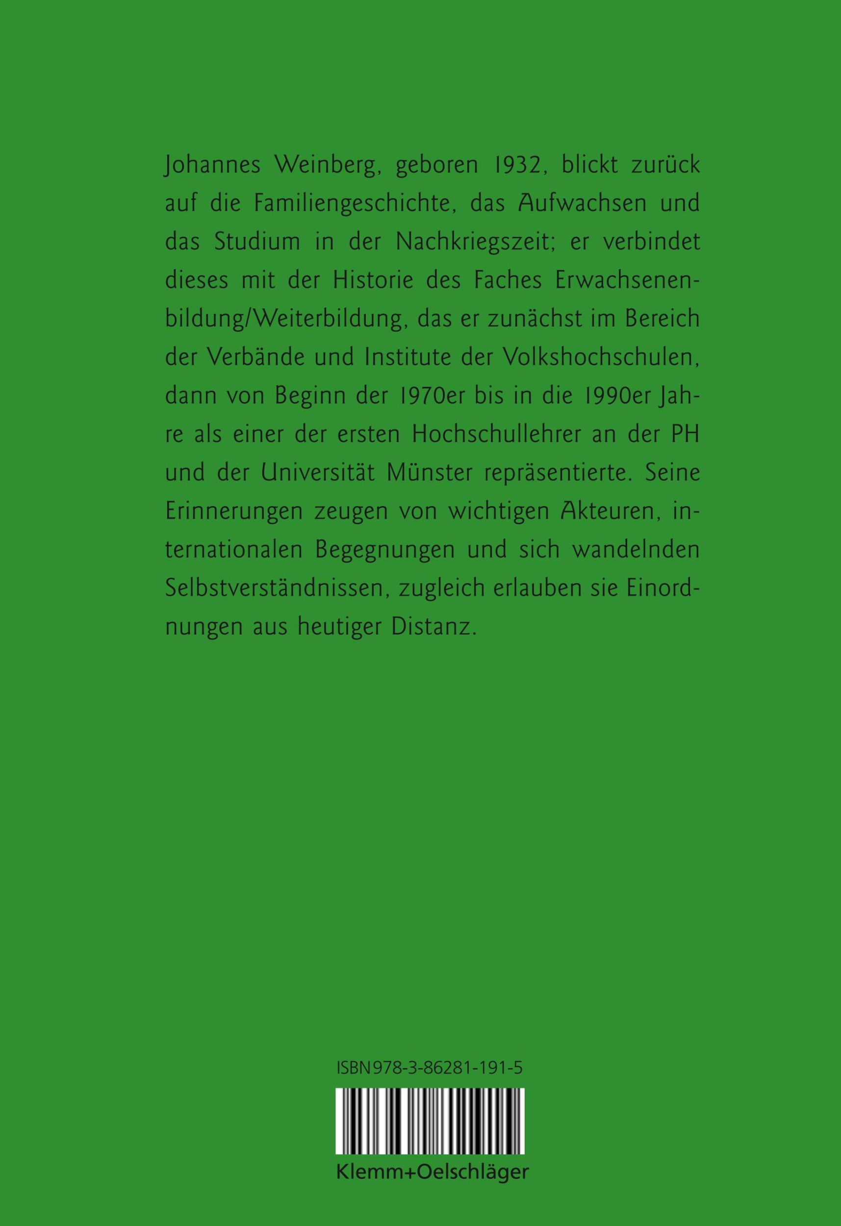 Rückseite: 9783862811915 | "Das Zentrum sind für mich die Lehr-Lern-Prozesse" | Johannes Weinberg