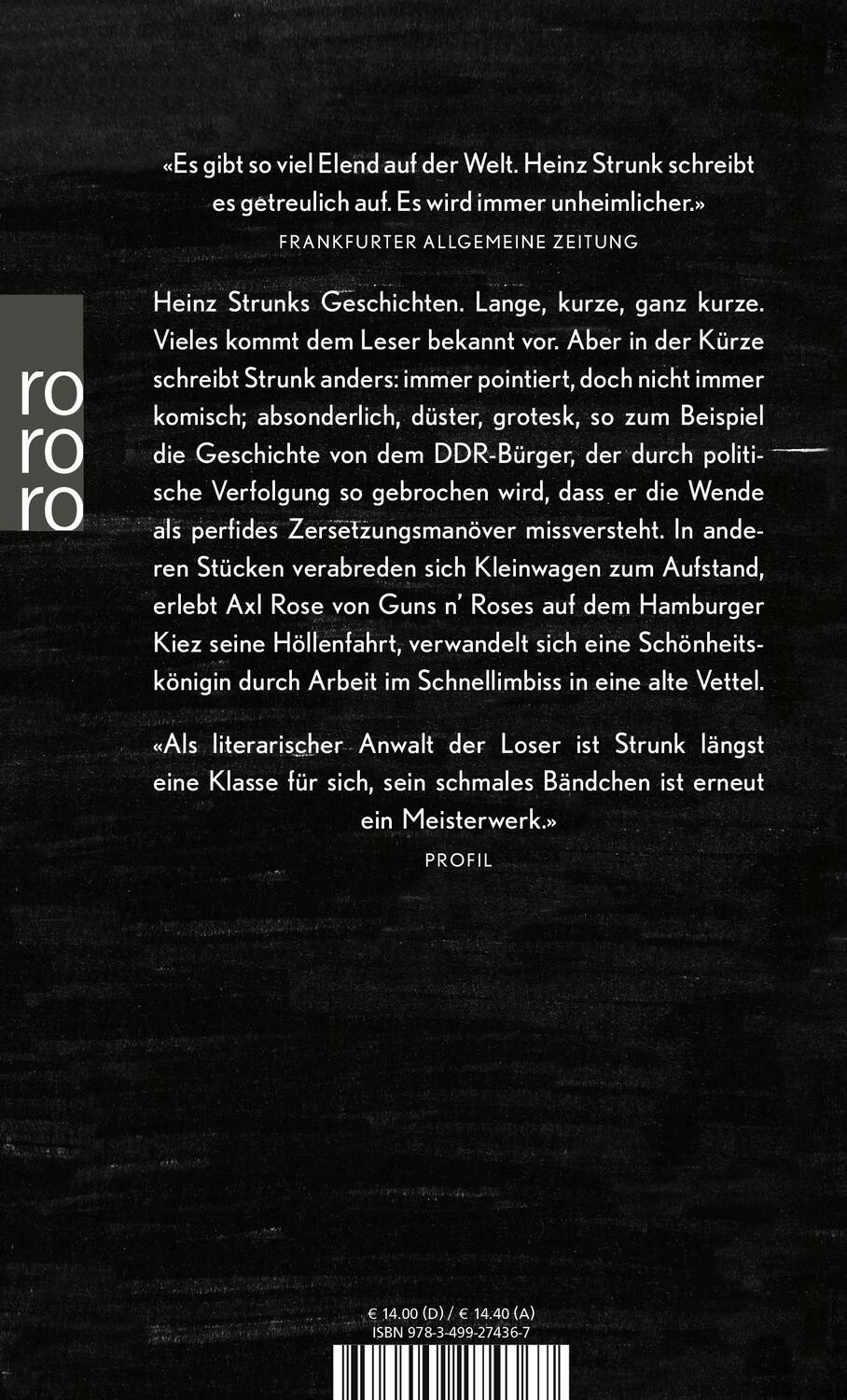 Rückseite: 9783499274367 | Das Teemännchen | Heinz Strunk | Taschenbuch | 208 S. | Deutsch | 2020