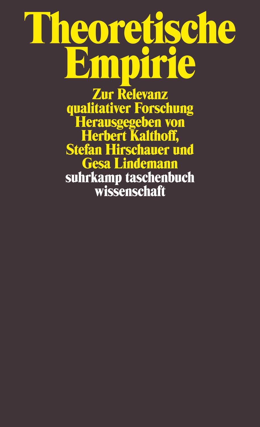 Cover: 9783518294819 | Theoretische Empirie | Zur Relevanz qualitativer Forschung | Buch
