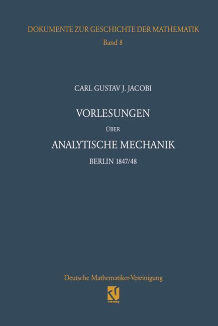 Cover: 9783322802903 | Vorlesungen über analytische Mechanik | Carl G. J. Jacobi | Buch | lxx