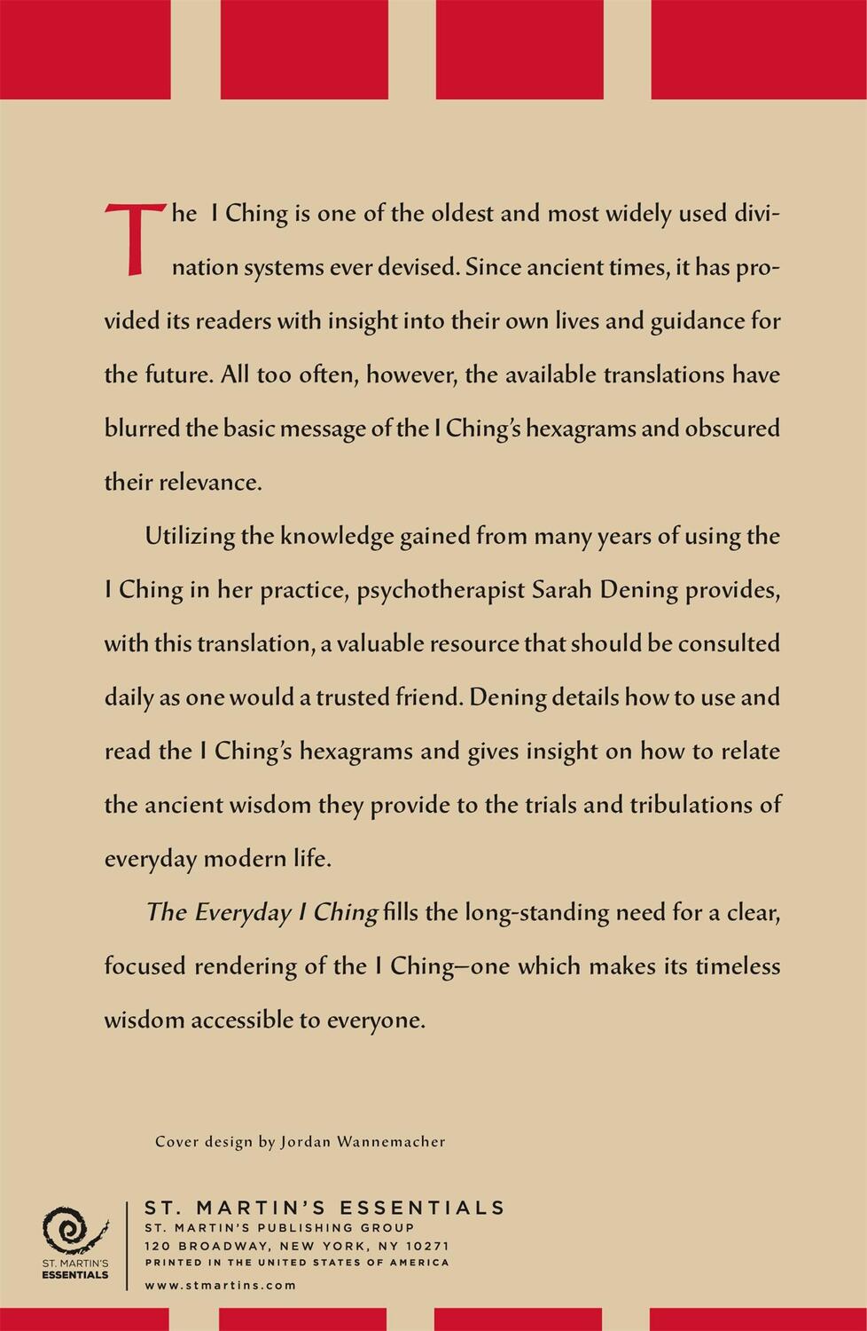 Rückseite: 9781250235411 | The Everyday I Ching | Sarah Dening | Taschenbuch | Englisch | 2019