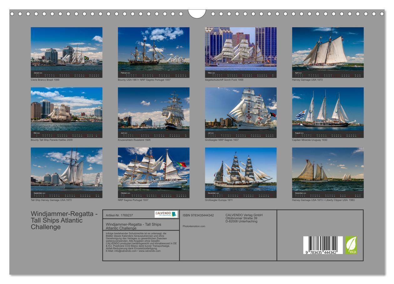 Bild: 9783435444342 | Windjammer-Regatta - Tall Ships Atlantic Challenge (Wandkalender...