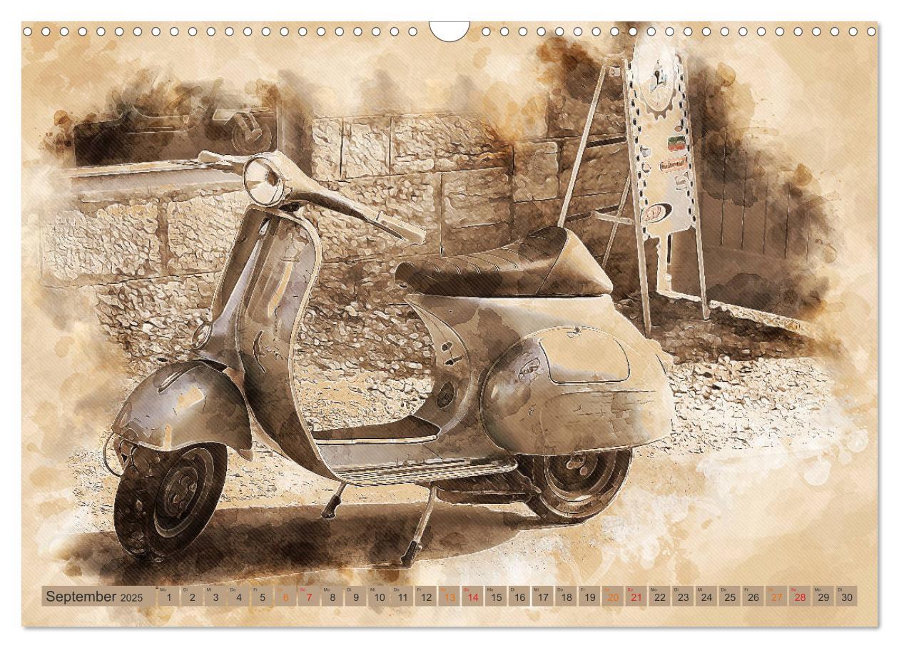 Bild: 9783435153046 | Mototrroller - Vesparade (Wandkalender 2025 DIN A3 quer), CALVENDO...