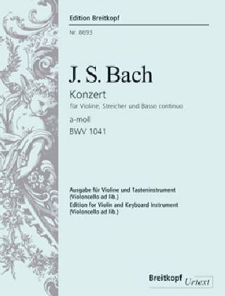 Cover: 9790004182109 | Violinkonzert a-Moll BWV 1041, für Violine, Streicher und Basso...