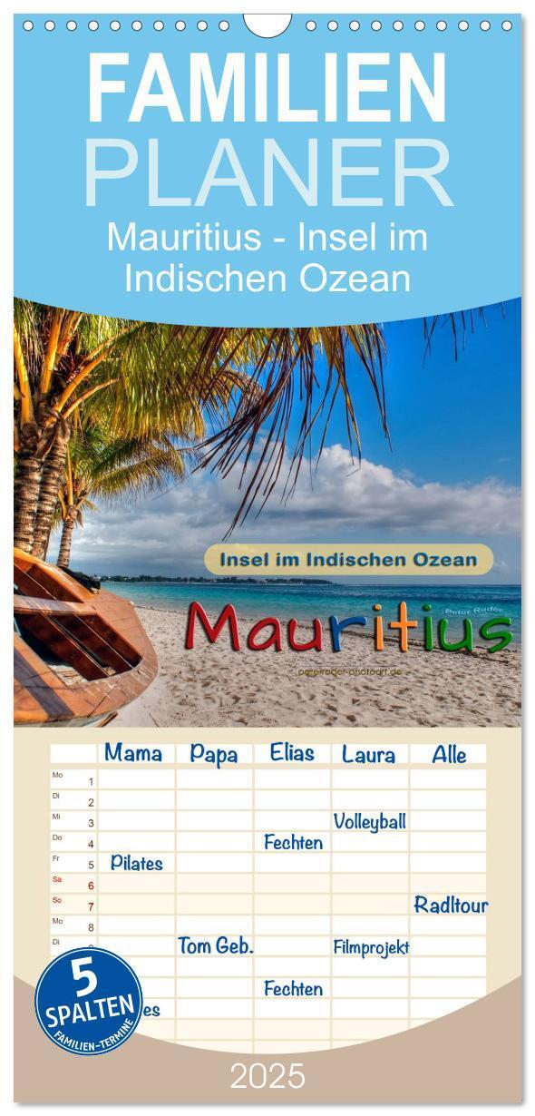 Cover: 9783457106433 | Familienplaner 2025 - Mauritius - Insel im Indischen Ozean mit 5...