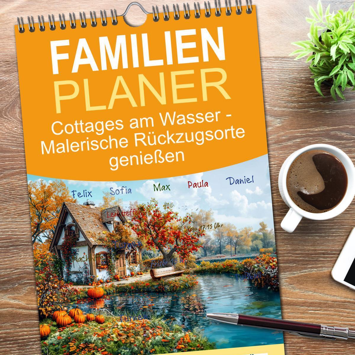 Bild: 9783457192627 | Familienplaner 2025 - Cottages am Wasser - Malerische Rückzugsorte...