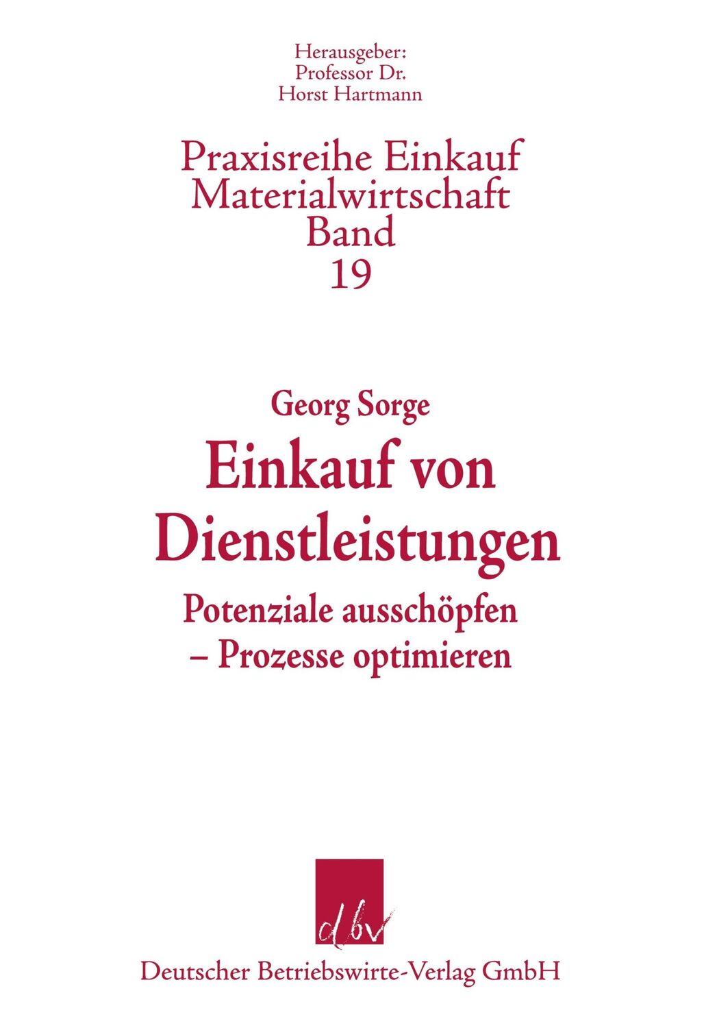 Cover: 9783886401529 | Einkauf von Dienstleistungen. | Georg Sorge | Taschenbuch | Paperback