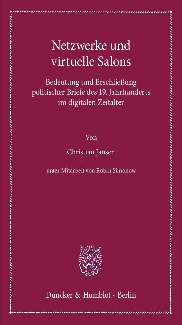 Cover: 9783428151455 | Netzwerke und virtuelle Salons | Christian Jansen | Taschenbuch | 2018