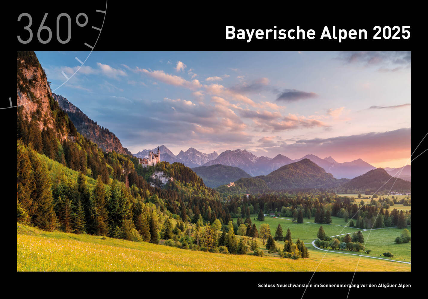 Cover: 9783968555423 | 360° Bayerische Alpen Premiumkalender 2025 | Christian Bäck | Kalender