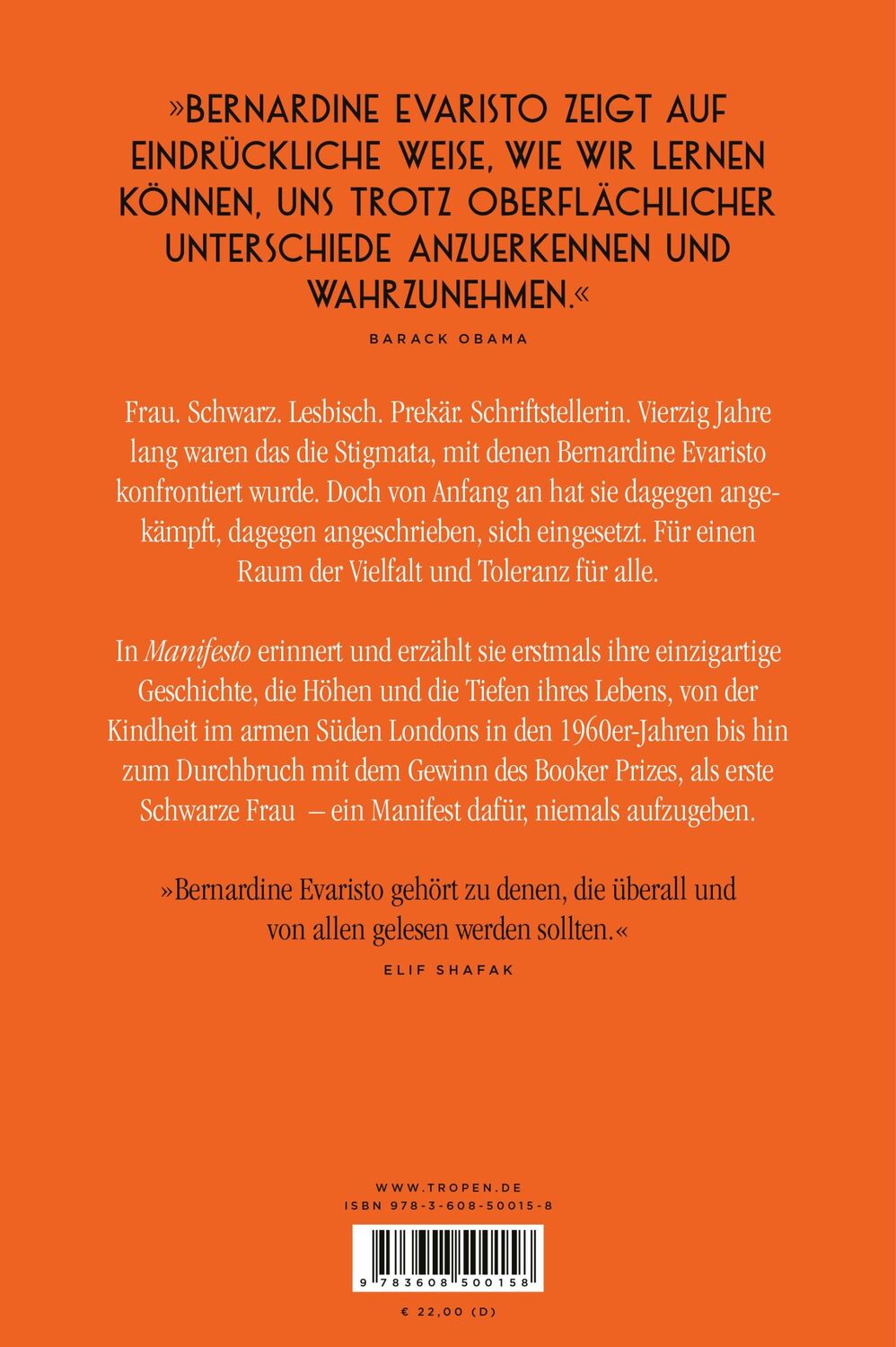 Rückseite: 9783608500158 | Manifesto. Warum ich niemals aufgebe. Ein inspirierendes Buch über...