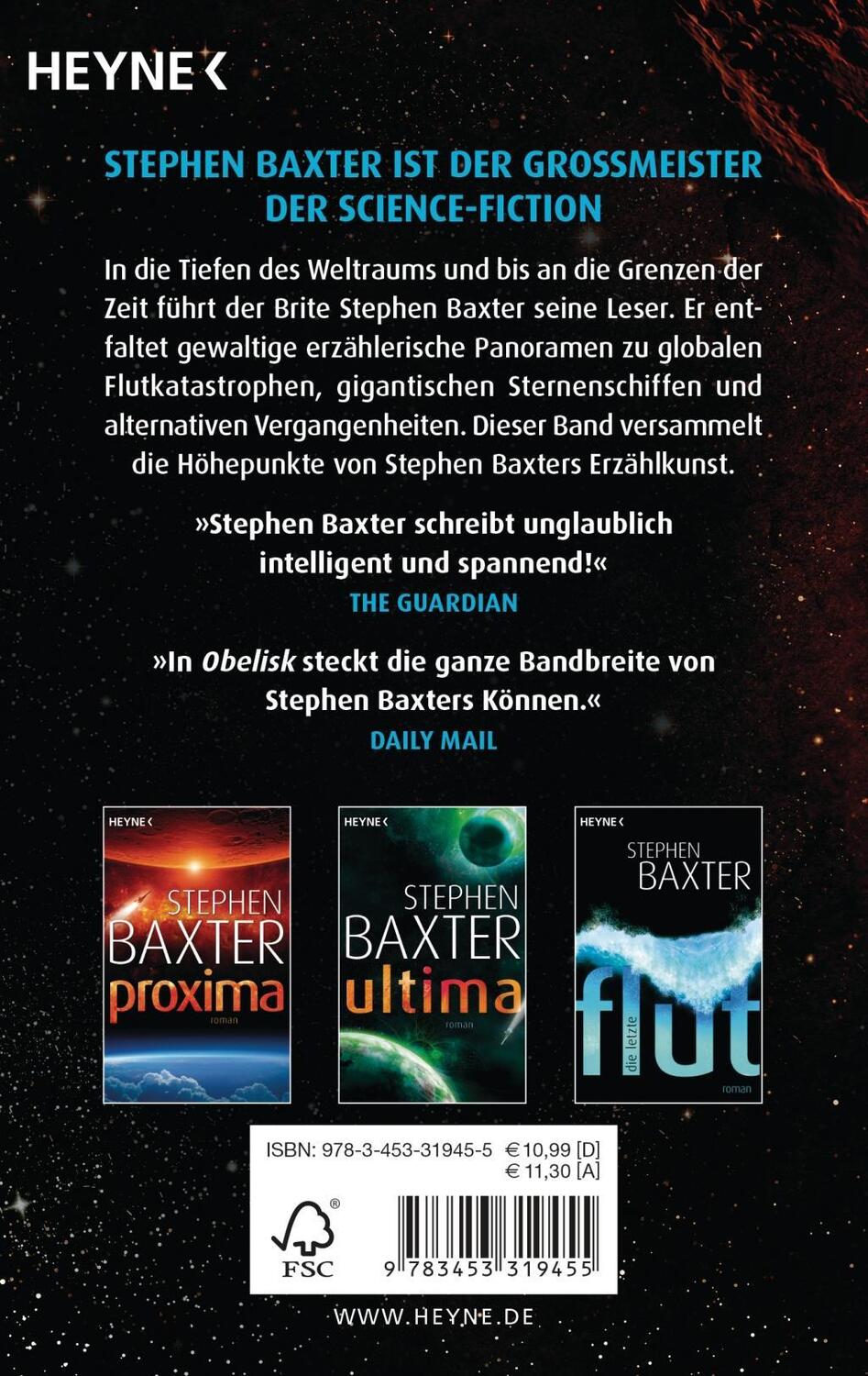 Bild: 9783453319455 | Obelisk | Erzählungen | Stephen Baxter | Taschenbuch | Deutsch | 2019