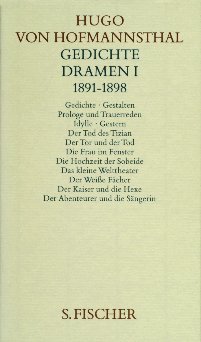 Cover: 9783100315410 | Gedichte/Dramen I, 1891-1898 | Hugo von Hofmannsthal | Buch | 655 S.