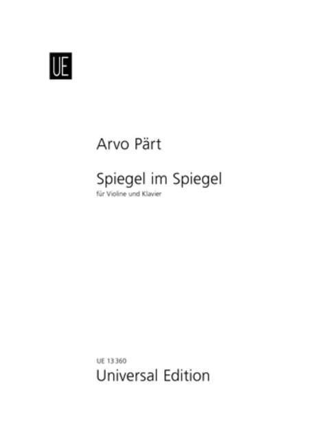 Cover: 9790008009587 | Spiegel im Spiegel | für Violine und Klavier. | Arvo Pärt | Broschüre