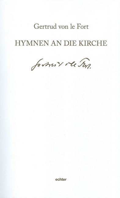 Cover: 9783429037413 | Hymnen an die Kirche | Gertrud von le Fort | Taschenbuch | Deutsch