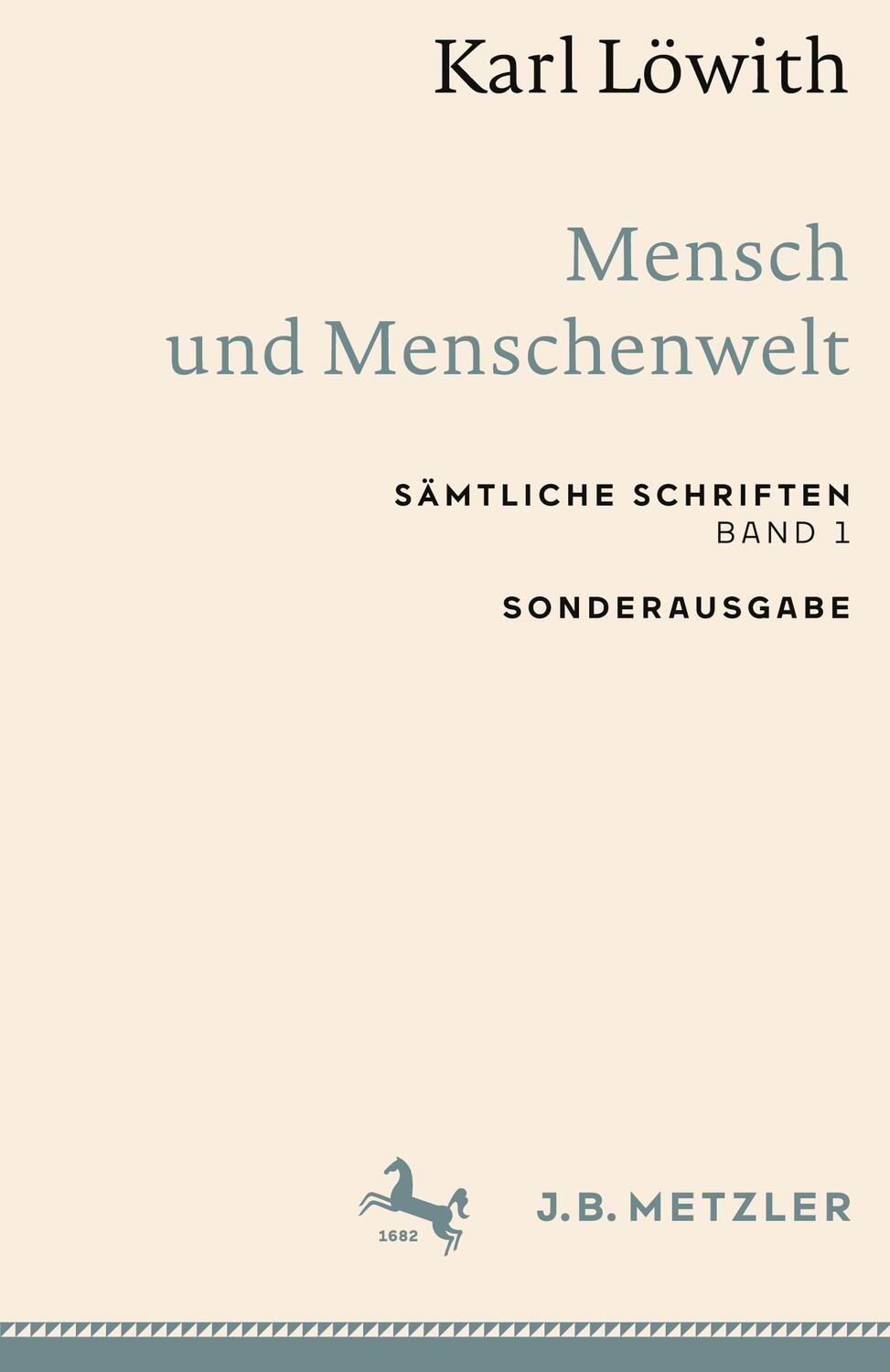 Cover: 9783662659113 | Karl Löwith: Mensch und Menschenwelt | Sämtliche Schriften, Band 1
