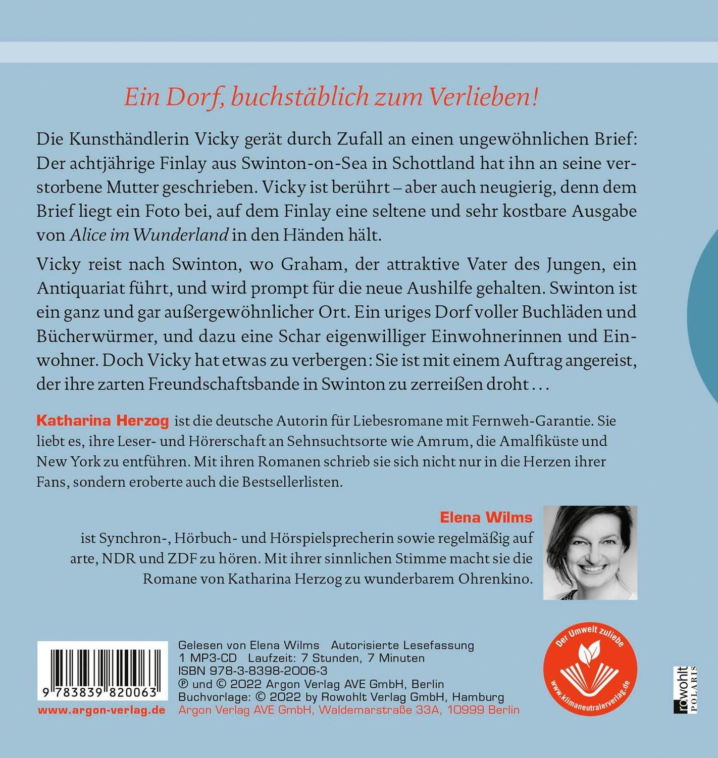 Rückseite: 9783839820063 | Das kleine Bücherdorf: Winterglitzern | Katharina Herzog | MP3 | 2022