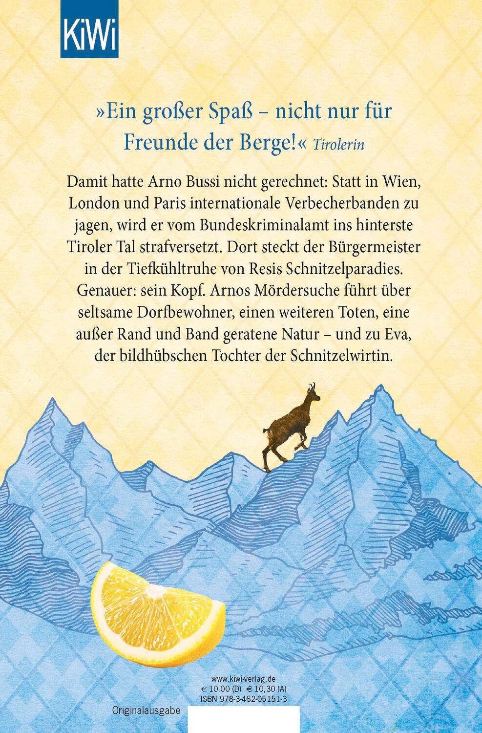 Rückseite: 9783462051513 | Der Tote im Schnitzelparadies | Ein Fall für Arno Bussi | Joe Fischler