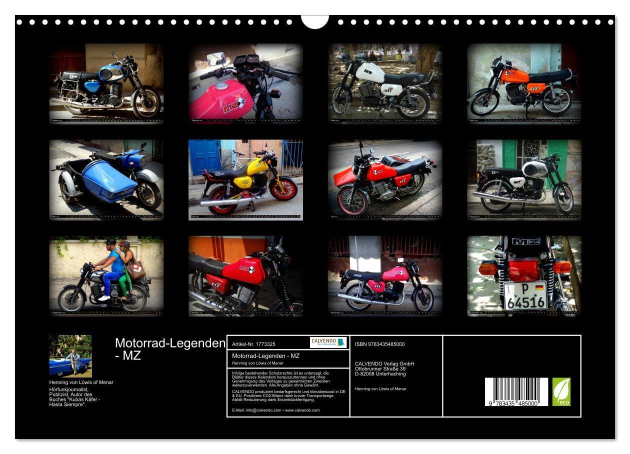 Bild: 9783435485000 | Motorrad-Legenden - MZ (Wandkalender 2025 DIN A3 quer), CALVENDO...