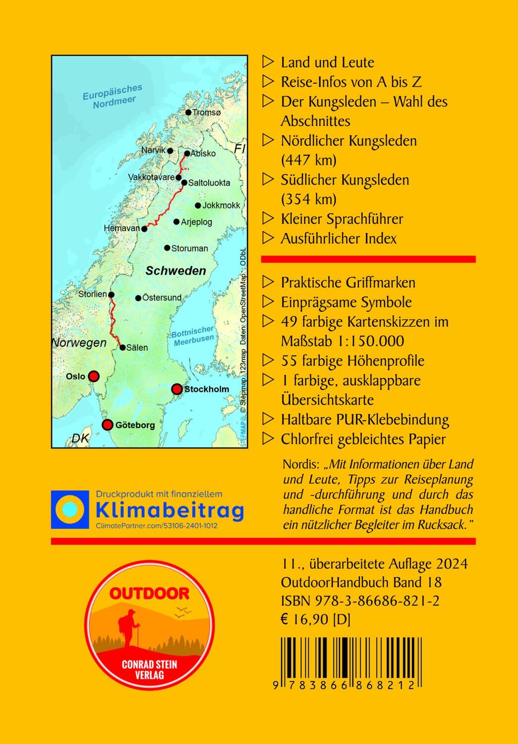 Rückseite: 9783866868212 | Schweden: Kungsleden | Michael Hennemann | Taschenbuch | 224 S. | 2024